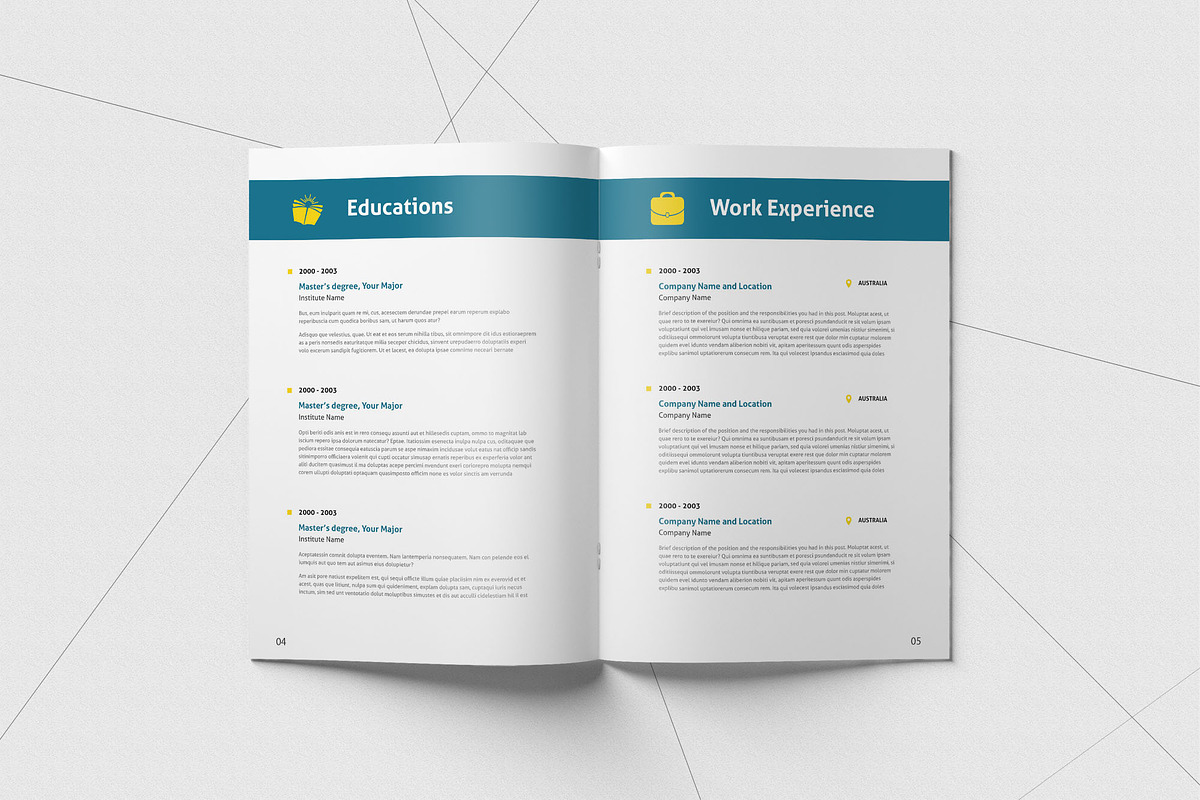 Resume CV Booklet (10 Pages), a Resume Template by Graphic Template (Photo 6 of 7)