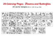 Flowers and Butterflies, a Decorative Illustration by Elen-Lane (Thumbnail 2 of 5)