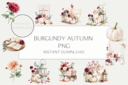 29 Burgundy Watercolor Fall Clipart, an Object Graphic by Sian Elizabeth Designs (Thumbnail 1 of 5)