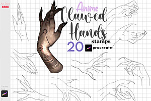 Procreate Anime Clawed Hands Stamps