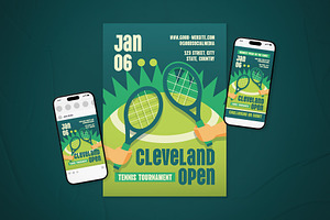 Cleveland Tennis Tournament Flyer, a Flyer Template by The Good Store