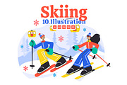 10 Skiing Winter Sport Activities, a Sport Illustration by denayunebgt (Thumbnail 1 of 4)