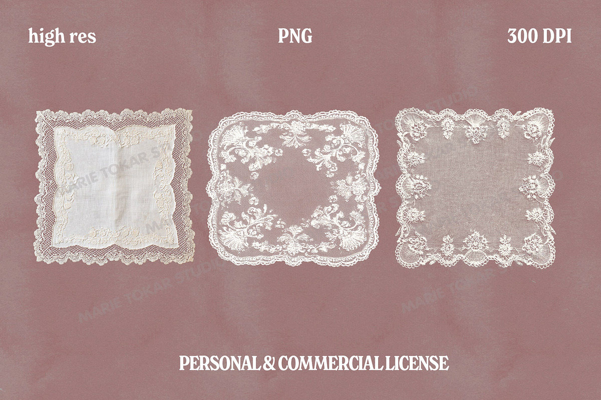 Vintage Fabric Doilies Bundle PNG, an Object Graphic by Marie T (Photo 21 of 24)