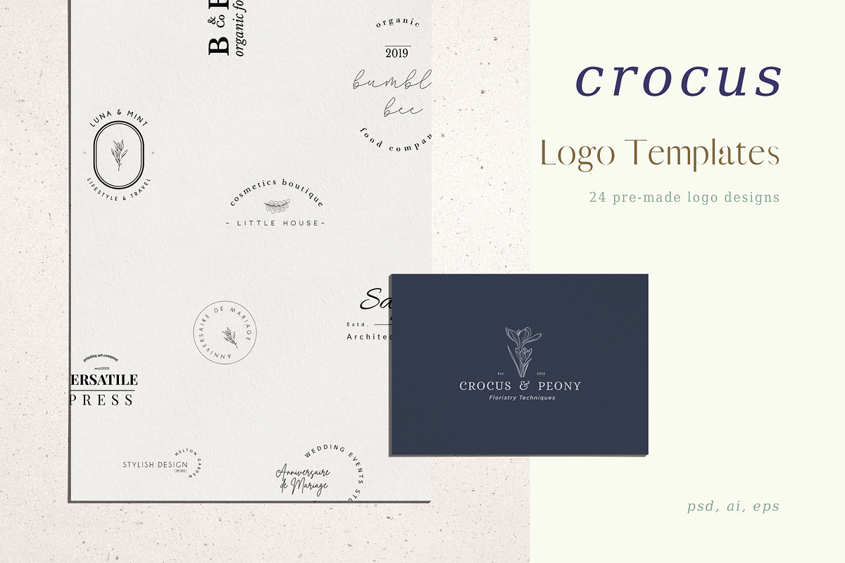Crocus, Pre-made logo Set of 24, a Branding & Logo Template by Art pages (Photo 1 of 10)