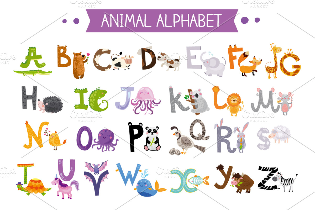 Cute animal alphabet for kids, a Graphic by martynmarin (Photo 2 of 2)