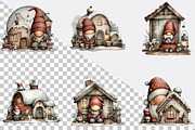 Whimsical Christmas House Clipart Bu, an Illustration by SVGArt (Thumbnail 2 of 8)