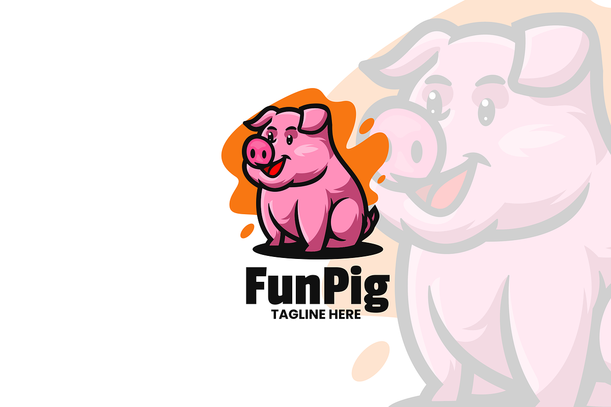 Pig Funny Mascot Logo Design., a Branding & Logo Template by VectorCraft