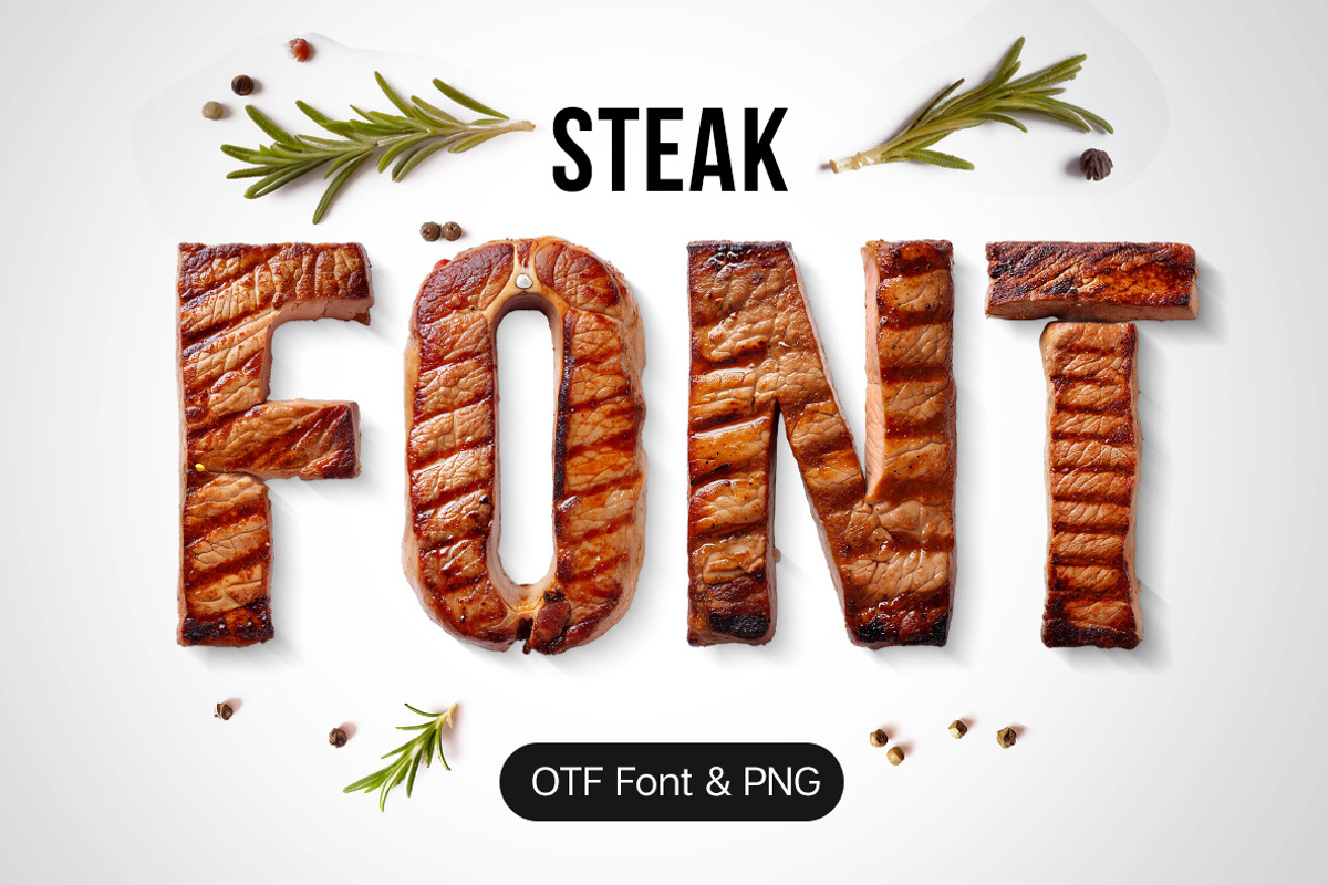 Steak Font, a Sans Serif Font by Handmadefont (Photo 1 of 10)