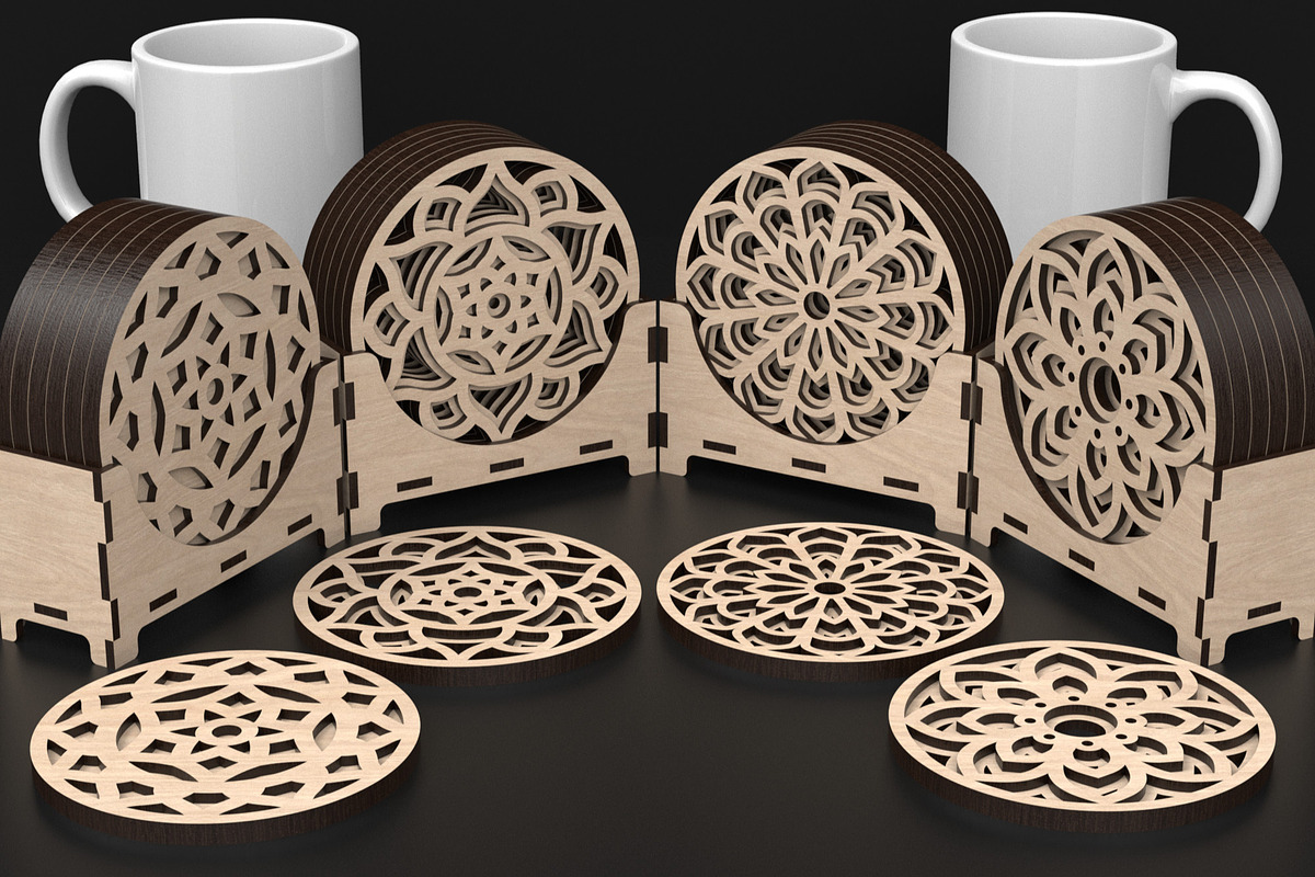Boxed Mandala Coaster Set, an Object Graphic by ThemeXDigital (Photo 1 of 9)