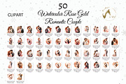 Rose gold Watercolor Romantic Couple, an Illustration by NiiiNArt (Thumbnail 2 of 9)