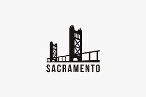 Minimalist Sacramento Bridge Logo