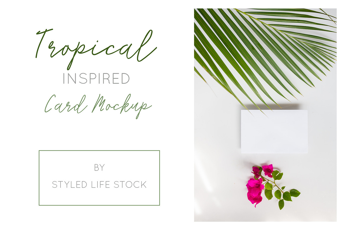 TROPICAL STYLED NOTE MOCKUP, a Print Template by Beach Babe Stock
