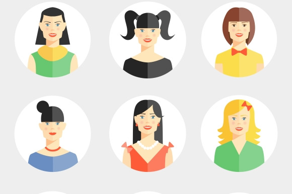 Beautiful Young Woman Faces