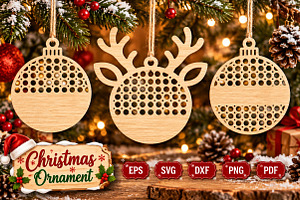 Rattan Christmas Ornament Reindeer