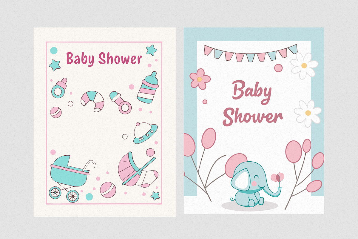 Baby Shower Clipart Bundle, an Illustration by Helospace (Photo 4 of 10)