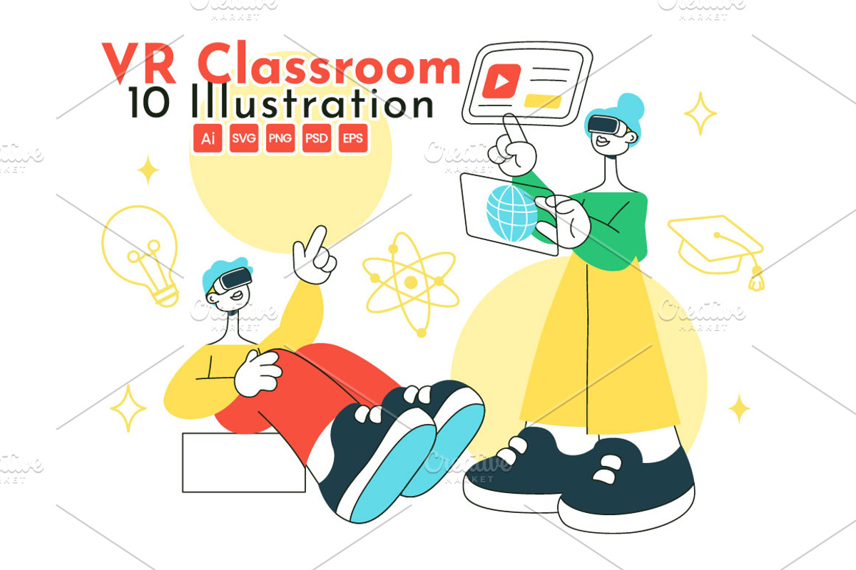 10 VR Classroom Education, an Education Illustration by denayunebgt (Photo 1 of 4)