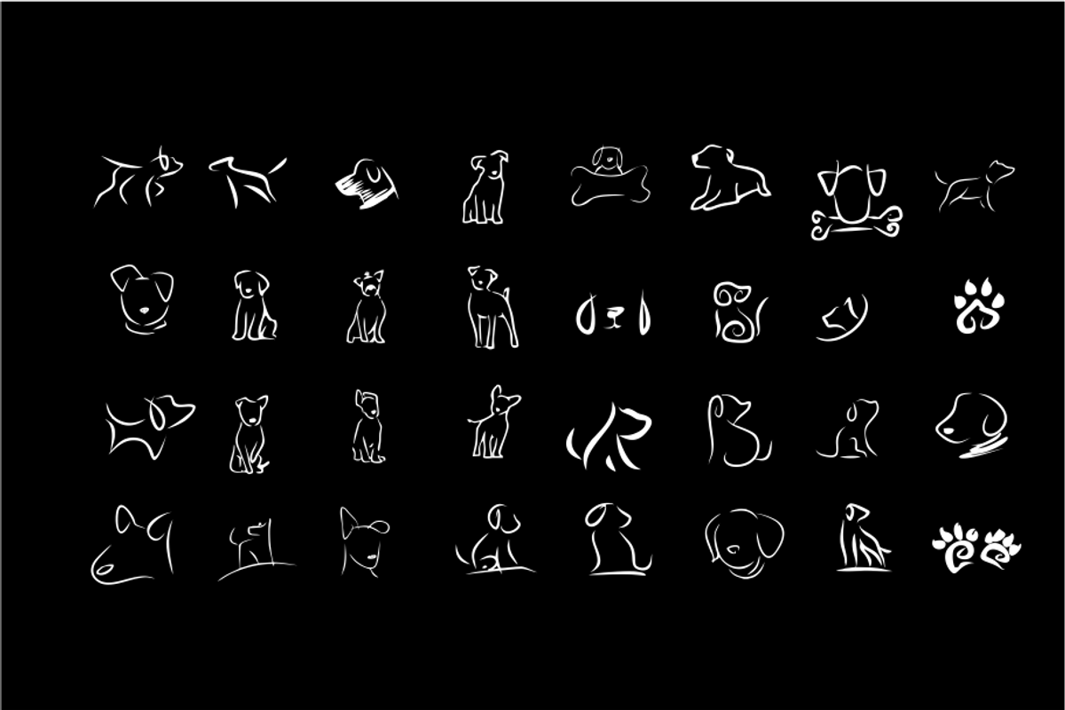 Dogs lineart vector set, an Object Graphic by Akdesain (Photo 3 of 5)