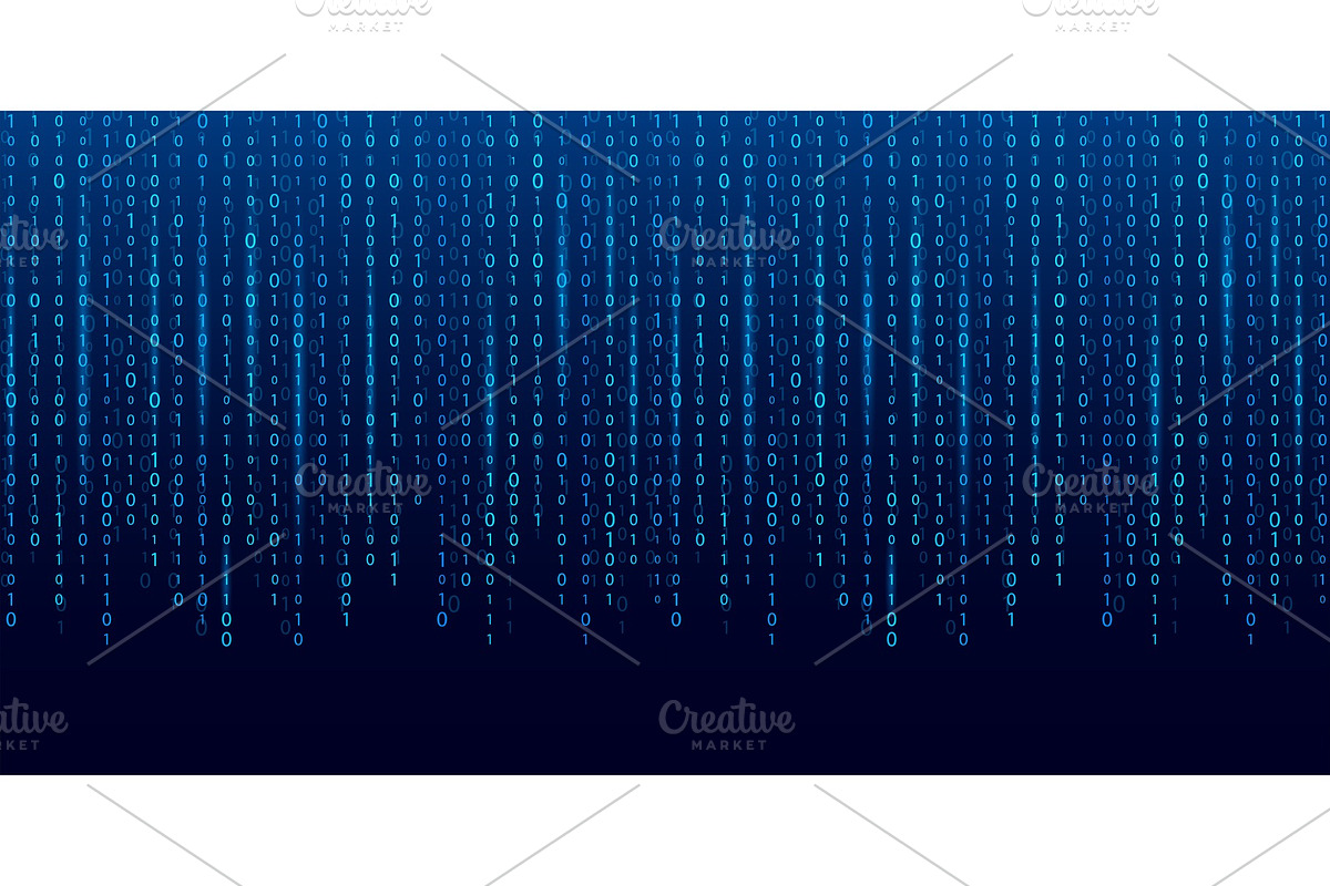 Stream of binary matrix code., a Technology Illustration by HAPPY VECTOR