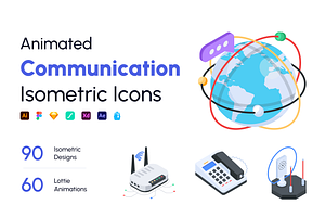 Animated Communications Icon Set