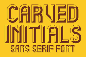 Carved Initials - Sans Serif Font