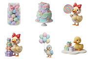 Cute Birthday Goose Clipart Bundle, an Illustration by GatewayDesign (Thumbnail 3 of 3)