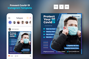 Prevent Covid-19 Instagram Post, a Social Media Template by Boostock