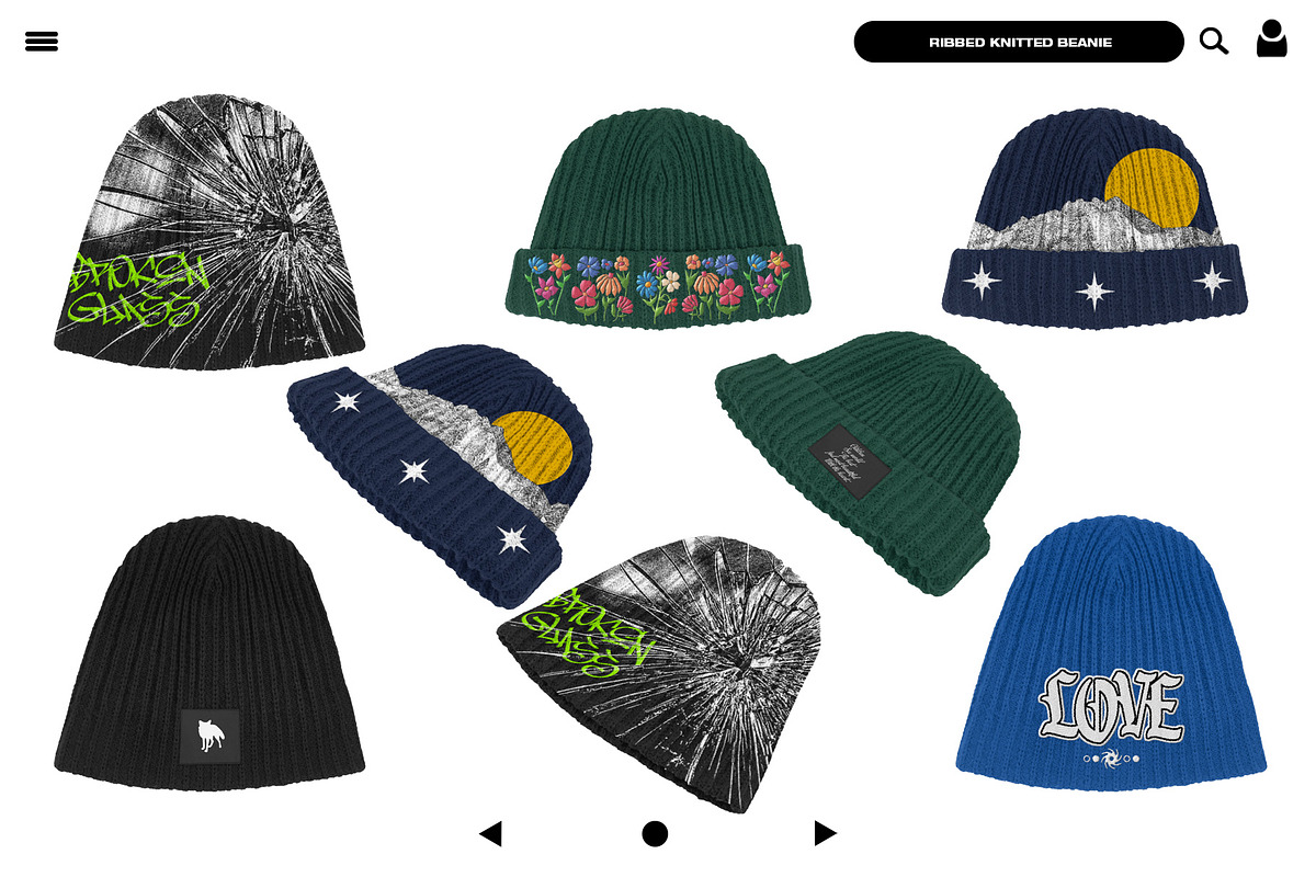 Ribbed Knitted Beanie - Mockup, a Hat Mockup by DaldSgh (Photo 2 of 9)
