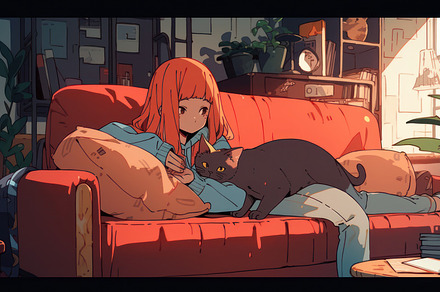 girl with a cat, a Photo by Pictures for you!!!!!!!!!