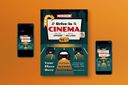 Drive-in Cinema Flyer Set, a Flyer Template by graphicook (Thumbnail 1 of 3)