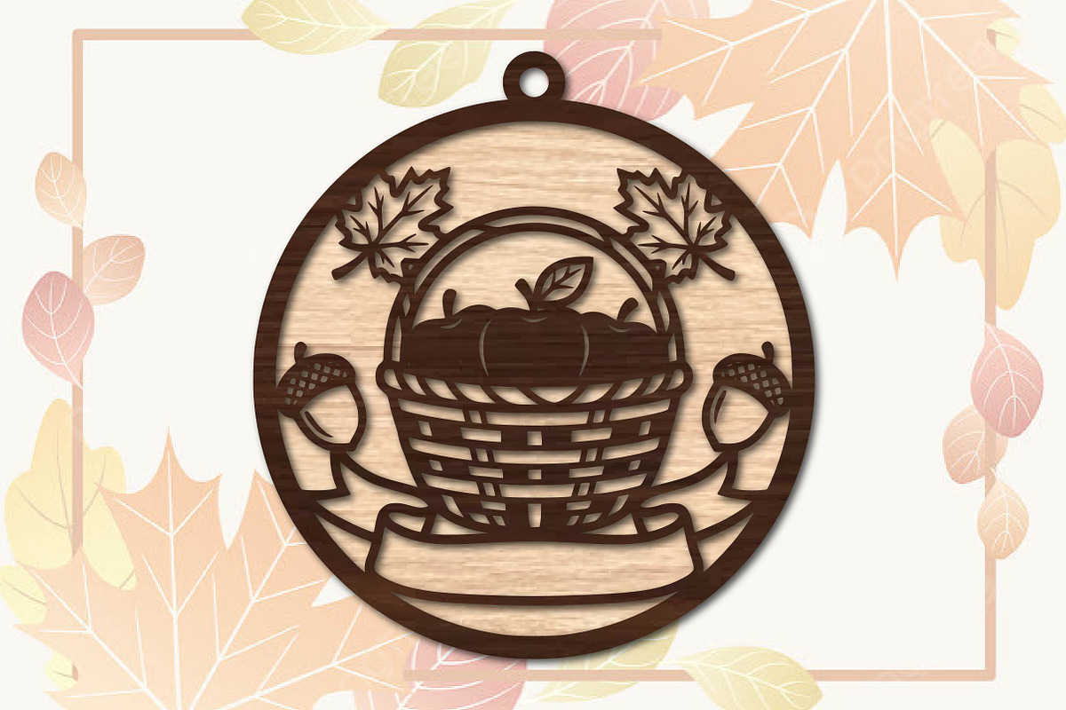 Autumn Apple Basket Laser Cut SVG, an Object Graphic by DreamPrint404 (Photo 2 of 3)