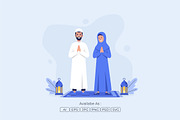 Muslim Family Having Eid Al-Fitr, a Person Illustration by Partikusi Design (Thumbnail 2 of 3)