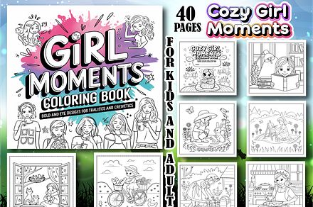 Cozy Girl Moments Coloring Pages