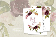 Watercolor Pink & Burgundy Flowers, an Illustration by GraphicsDish (Thumbnail 5 of 5)
