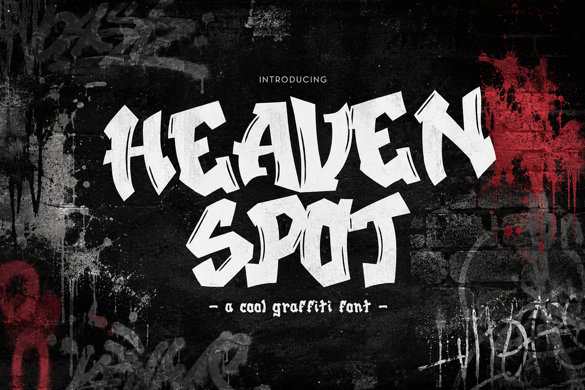 Heaven Spot - Rad Graffiti Display, a Script Font by HipFonts (Photo 1 of 8)