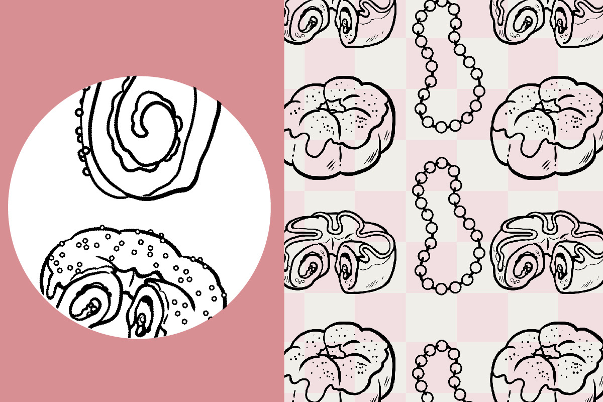King Cake Line Art, a Seasonal Illustration by TheClipAtelier (Photo 3 of 3)