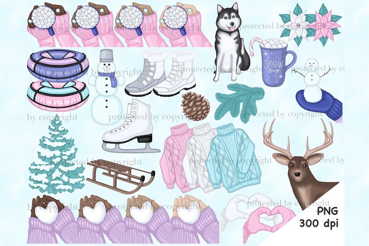 Snowy Clipart, a Sport Illustration by GlamArtZhanna (Photo 2 of 4)