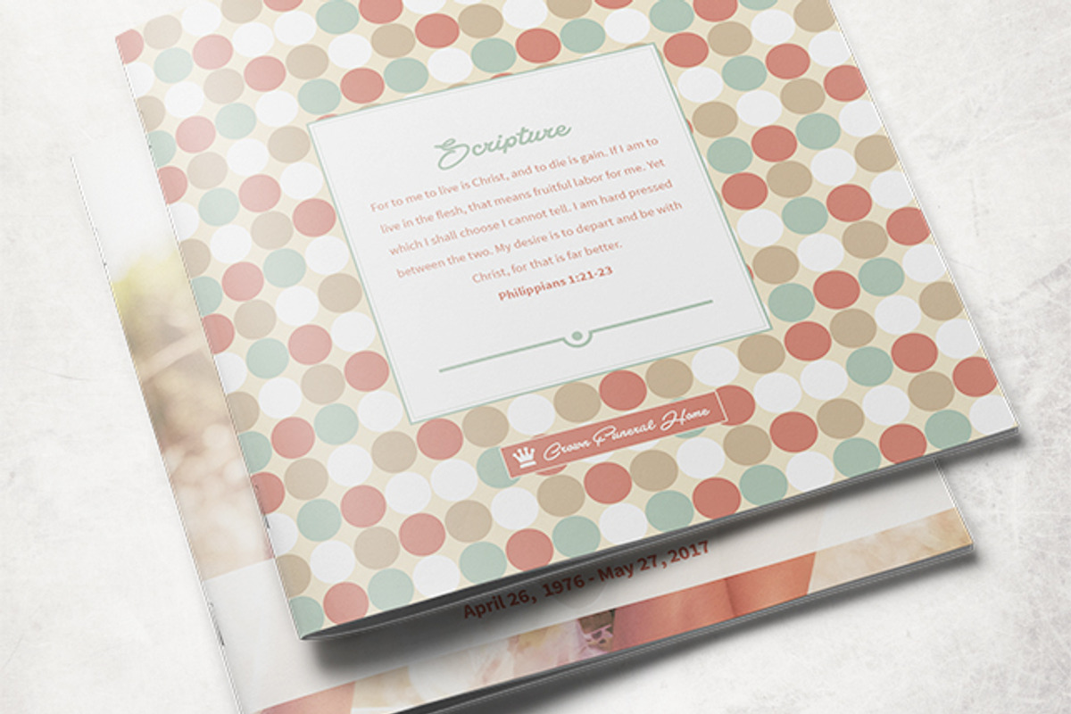 Modern Funeral Program Template, a Brochure Template by loswl (Photo 3 of 3)