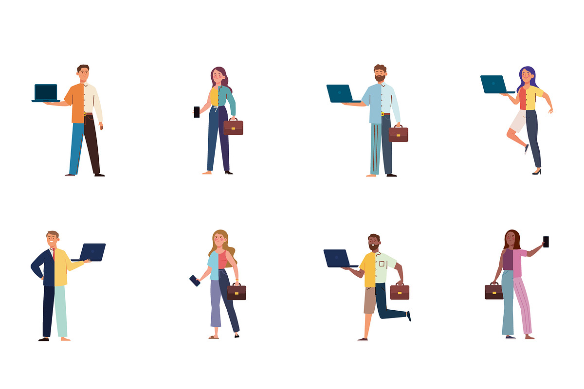 Hybrid Work Illustration Set, a Templates & Theme by studiogstock (Photo 2 of 2)
