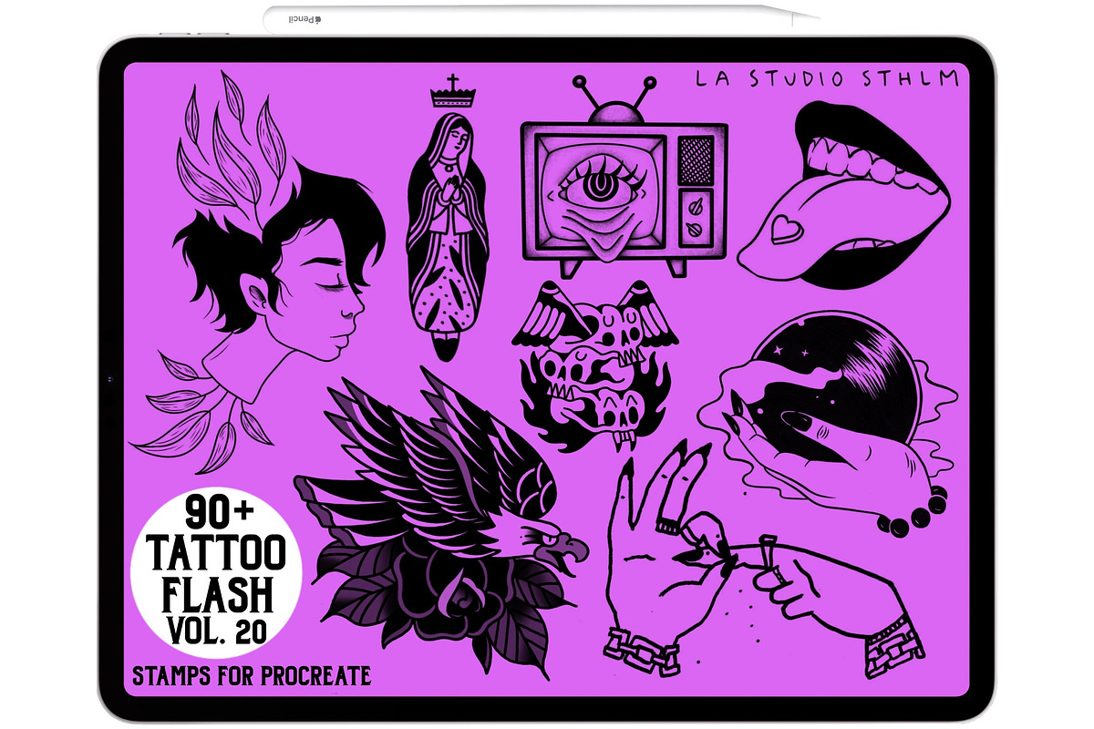 Tattoo Flash Vol. 20 - Stamp Set, a Brush Add-On by LA Studio Sthlm (Photo 5 of 6)