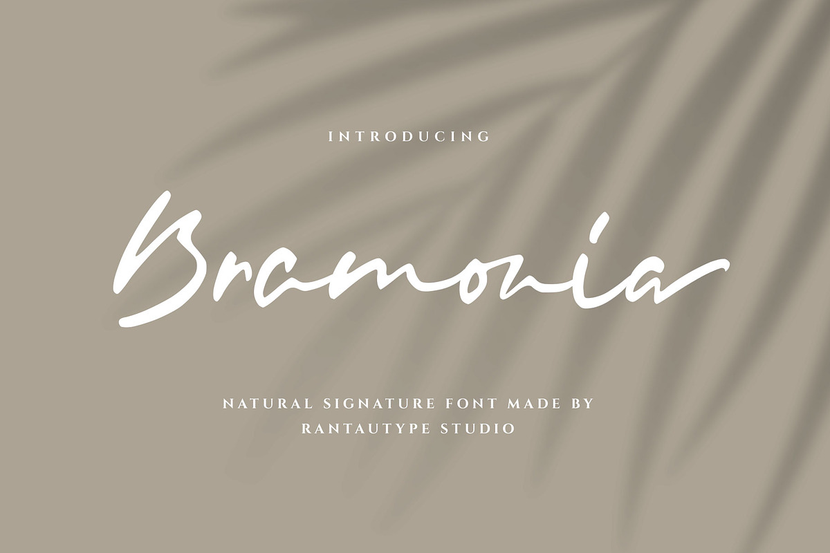 Bramonia Natural Signature Font, a Handwritten Font by RantautypeStudio (Photo 1 of 17)