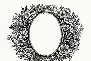 50 Elegant Floral Oval Mirror Frame, a Decorative Illustration by Amazin_art (Thumbnail 6 of 34)