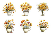 Yellow flowers spring clipart, an Illustration by SinaCreation (Thumbnail 4 of 11)