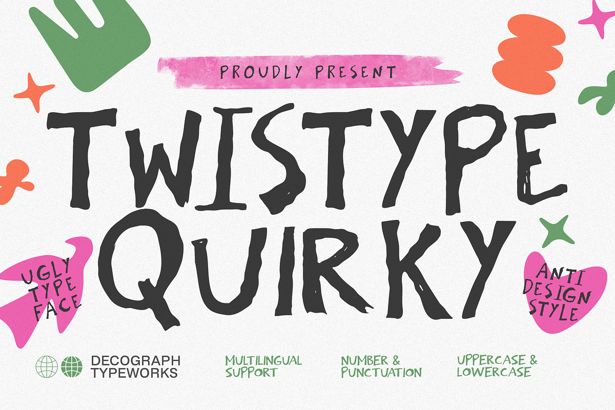 Twistype Quirky – Ugly Font, a Handwritten Font by decographstud (Photo 1 of 7)