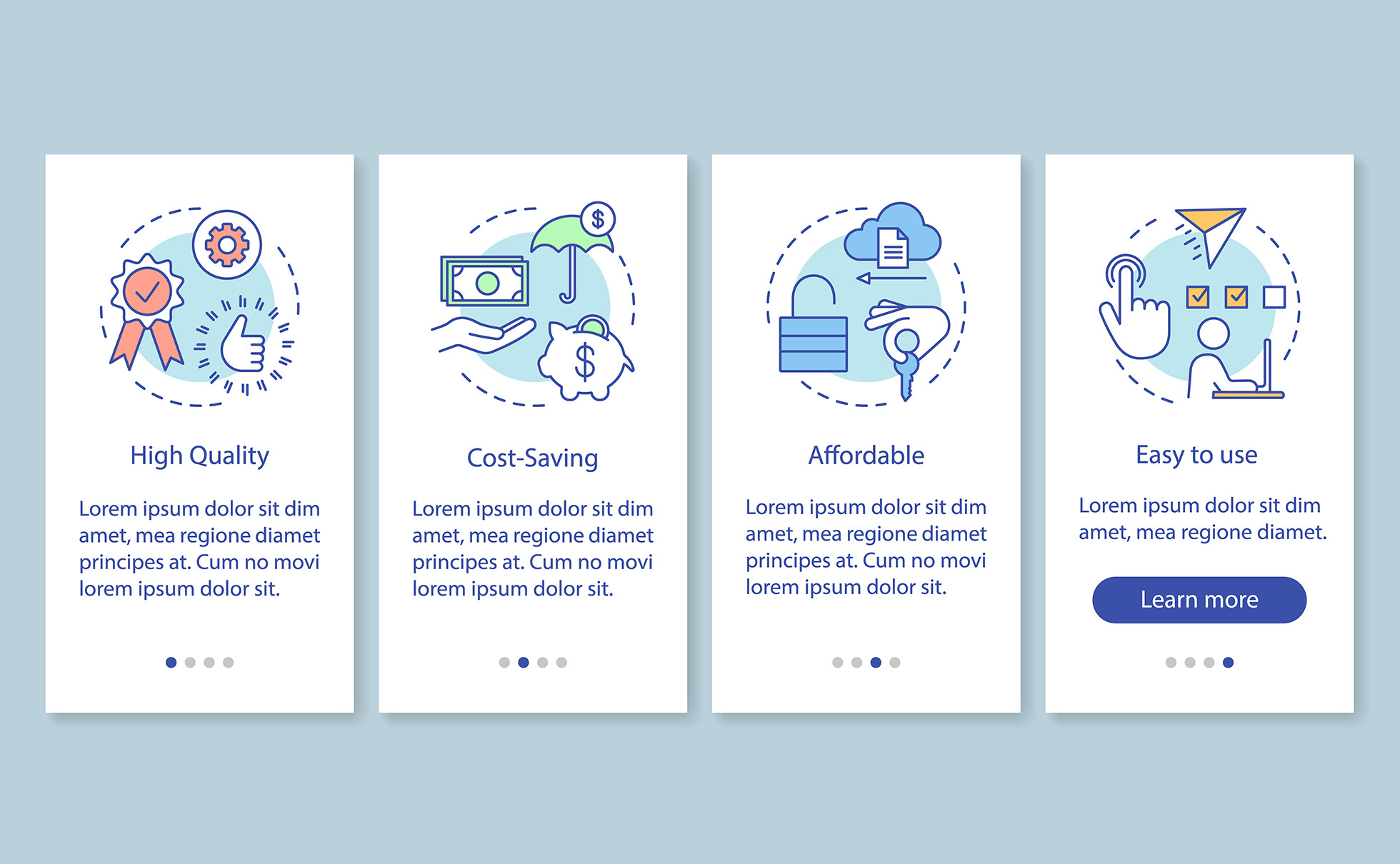 Benefits of technology app pages, an App Template by IMG Visuals