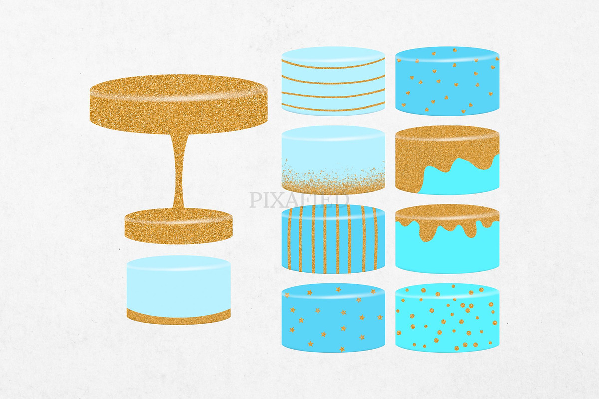 Blue Birthday Party Clipart Set | Creative Market
