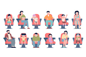 People in cinema. Adults children, a Person Illustration by LadadikArt