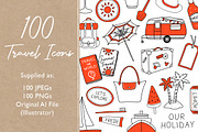 100 Travel Icons, a Transportation Illustration by Doodle Dibs (Thumbnail 2 of 5)