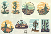 Cactus & Desert Vintage Cartoon Set, an Object Illustration by Krizvector Artwork Shop (Thumbnail 1 of 7)