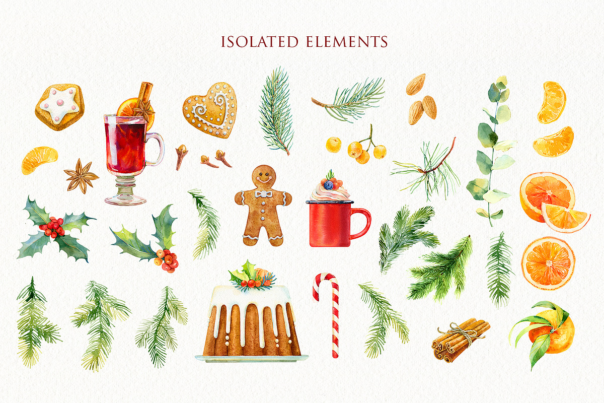 Delicious Christmas Watercolor set, a Decorative Illustration by Natasha Koltsova (Photo 6 of 10)