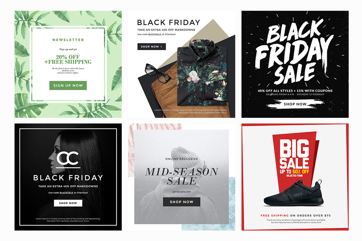 100 Multipurpose Instagram Templates, a Social Media Template by eamejia (Photo 3 of 17)